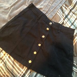 Forever 21 Navy Button Up Skirt